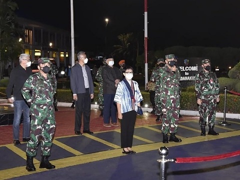 Menlu Retno LP Marsudi dan Panglima TNI Marsekal Hadi Tjahjanto