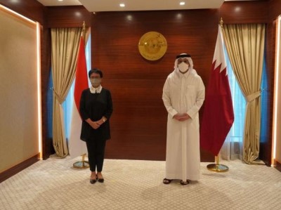 Menlu Retno Marsudi temui perwakilan Taliban di Doha, Qatar. KEMENLU