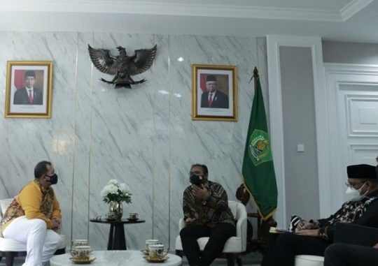 Pendeta Golbert Lumoindong saat beraudiensi dengan Menag Yaqut Cholil Qoumas