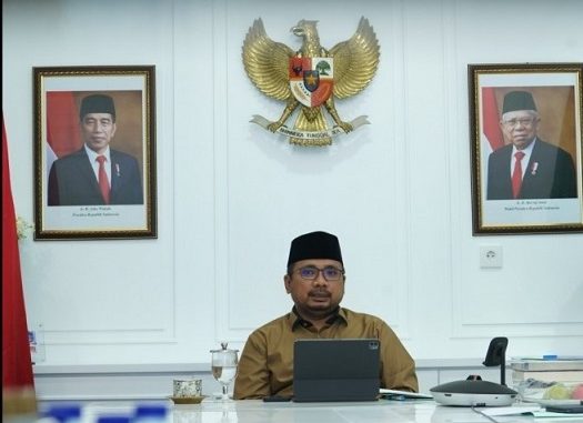 Menag Yaqut Cholil Qoumas saat menyampaikan studium generale